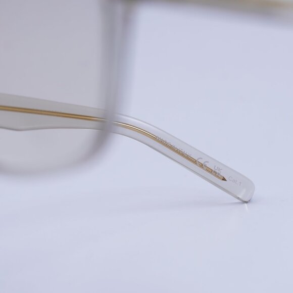 Saint Laurent SL545 002 Sunglasses Beige Aviator Frame, Light Yellow Lenses - Picture 10 of 13